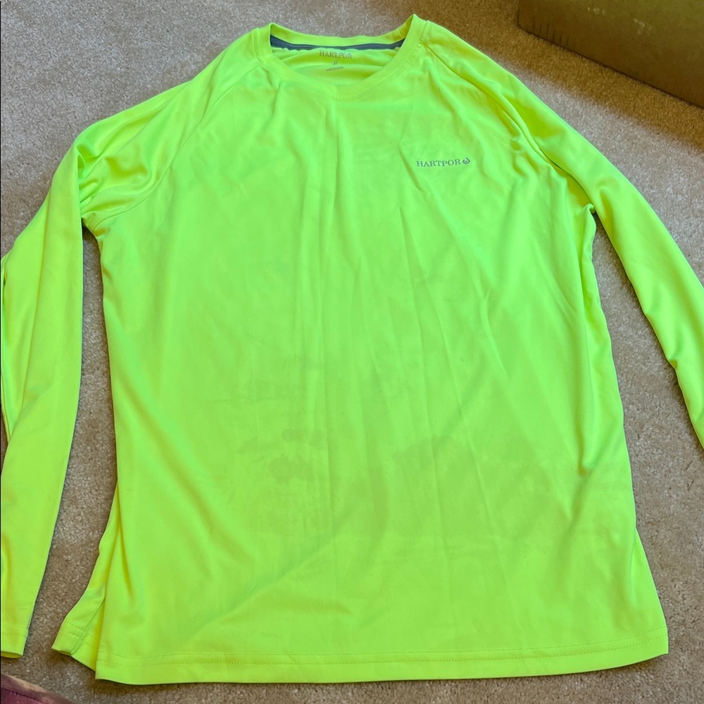 Men's Neon Green (Chartreuse Yellow) Long Sleeve Shirt